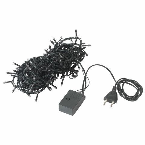 Электрогирлянда-нить комнатная "Стандарт" 10 м, 100 LED, холодный белый свет, 220 V, контроллер, ЗОЛ_2