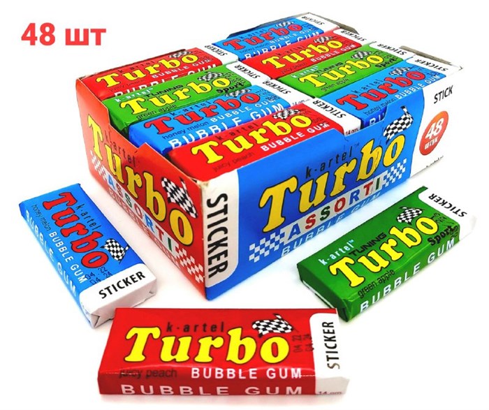 Жевательная резинка ТУРБО TURBO ассорти, 14гр_1