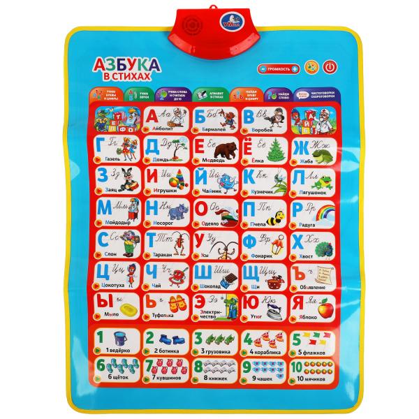 Двусторонний плакат Чуковский Корней 4в1. азбука.400 песен,звуков,стихов.кор.бат. Умка_2