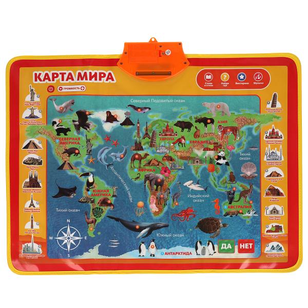 Двусторонний плакат 3в1.карта мира.рус.и англ.азбуки.500 стихов,песен.кор.бат. Умка_1