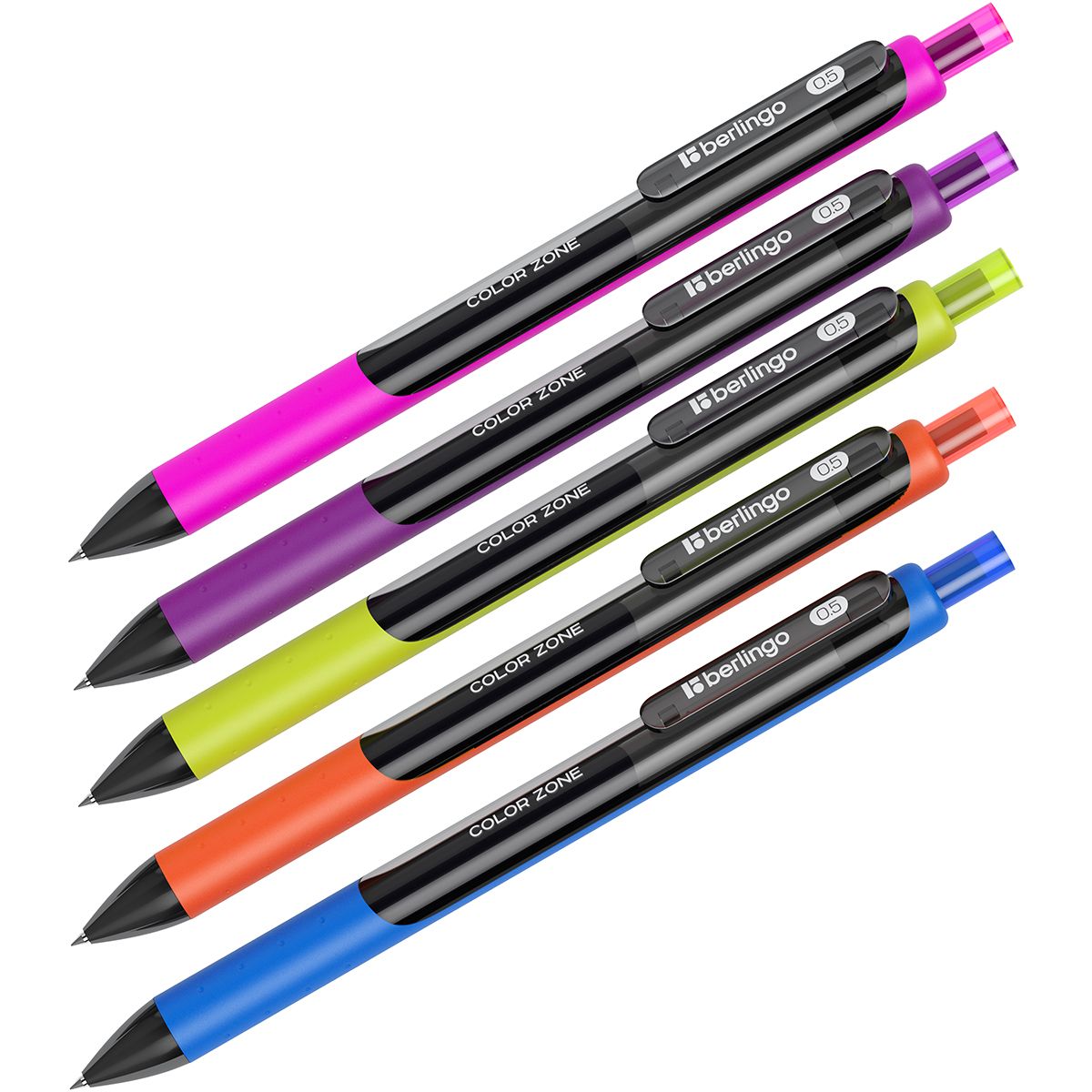 Ручка гелевая автоматическая Berlingo "Color Zone gel" черная, 0,5мм, грип_2
