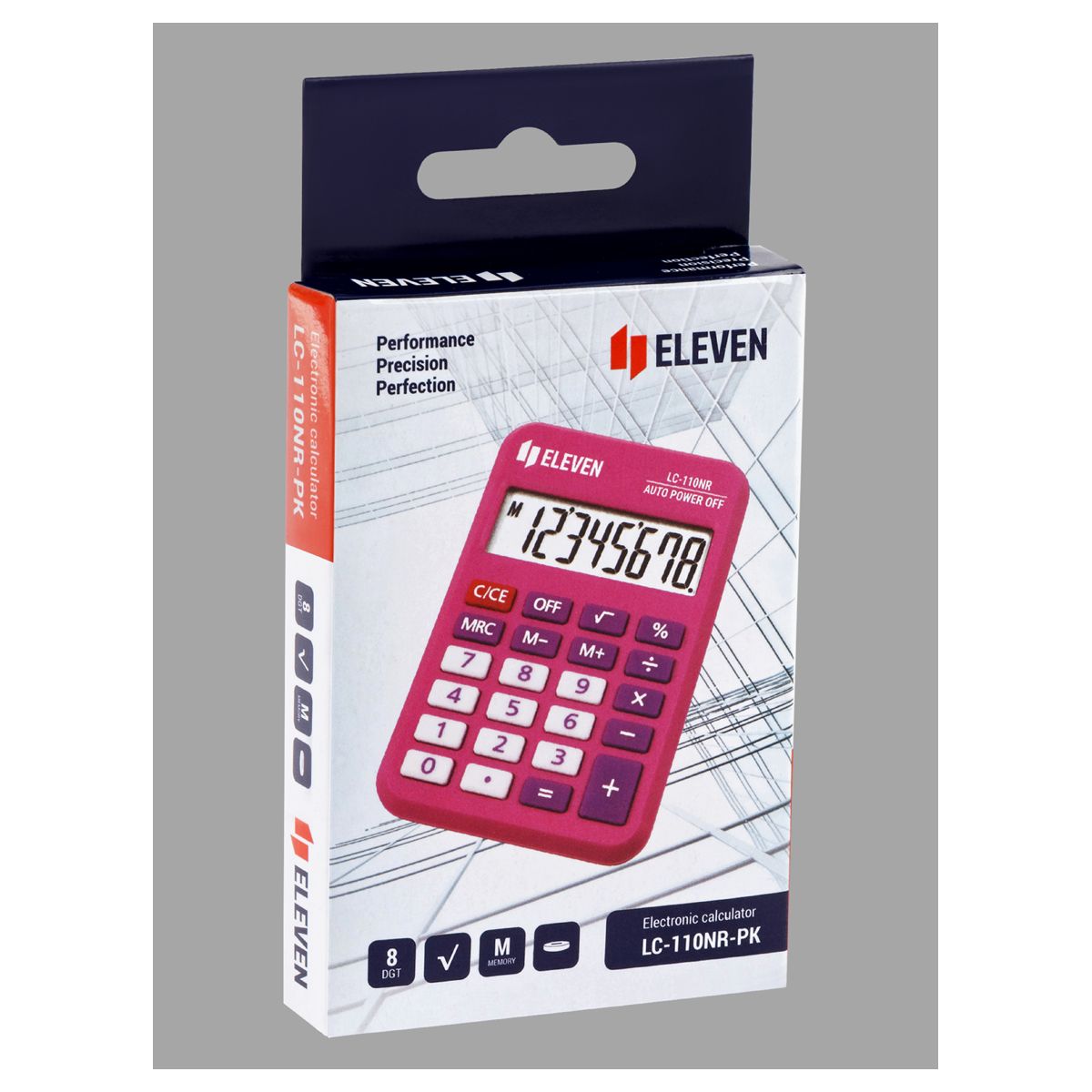 Калькулятор карманный Eleven LC-110NR-PK, 8 разрядов, питание от батарейки, 58*88*11мм, розовый_3
