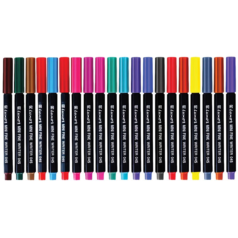 Набор капиллярных ручек Luxor "Mini Fine Writer 045" 20цв., 0,8мм, пластиковая банка_1