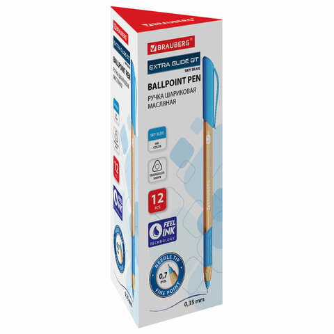 Ручка шарик. масл. с грипом BRAUBERG "Extra Glide GT Sky Blue", СВЕТЛО-СИНЯЯ, 0,7мм_1