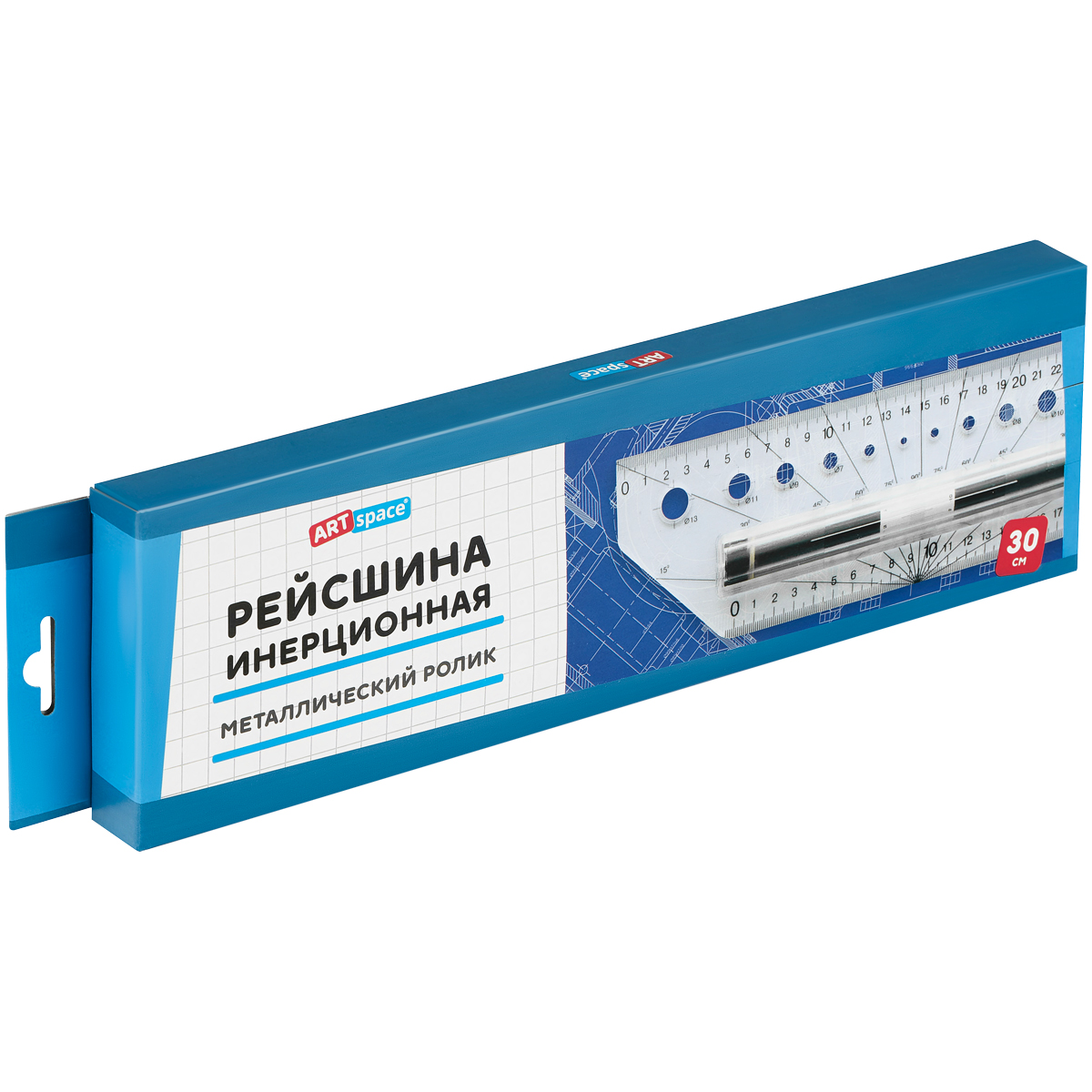 Рейсшина 30см ArtSpace, металлический ролик_1