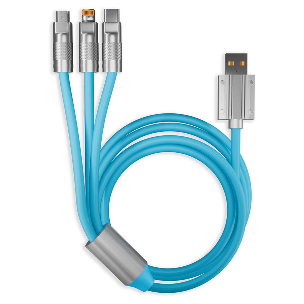 Кабель Smartbuy Bold 3 в1 универсальный, USB - Micro-USB/Lightning/Type-C, экстрапрочный, 3A output,_1