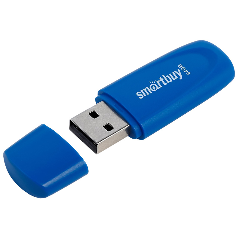 Память Smart Buy "Scout" 64GB, USB 2.0 Flash Drive, синий_1