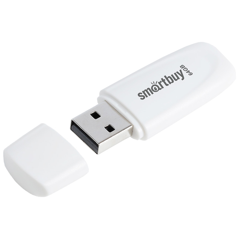 Память Smart Buy "Scout" 64GB, USB 2.0 Flash Drive, белый_1
