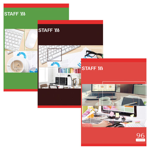 Тетрадь А4, 96 л., STAFF Basic скоба, клетка, офсет №2 ЭКОНОМ, обложка картон, "ОФИСНАЯ КЛАССИКА"_1