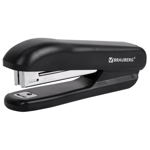 Степлер №10 BRAUBERG "SX-19", до 12 л, с антистеплером, черный_1