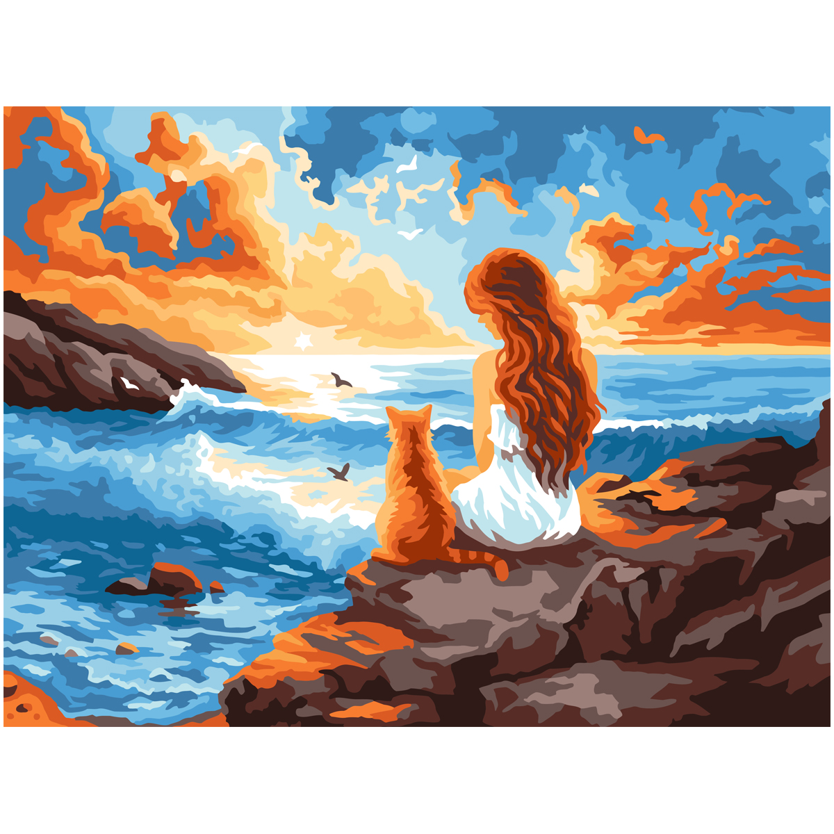 Картина по номерам на картоне ТРИ СОВЫ "На закате", 30*40, с акриловыми красками и кистями_1