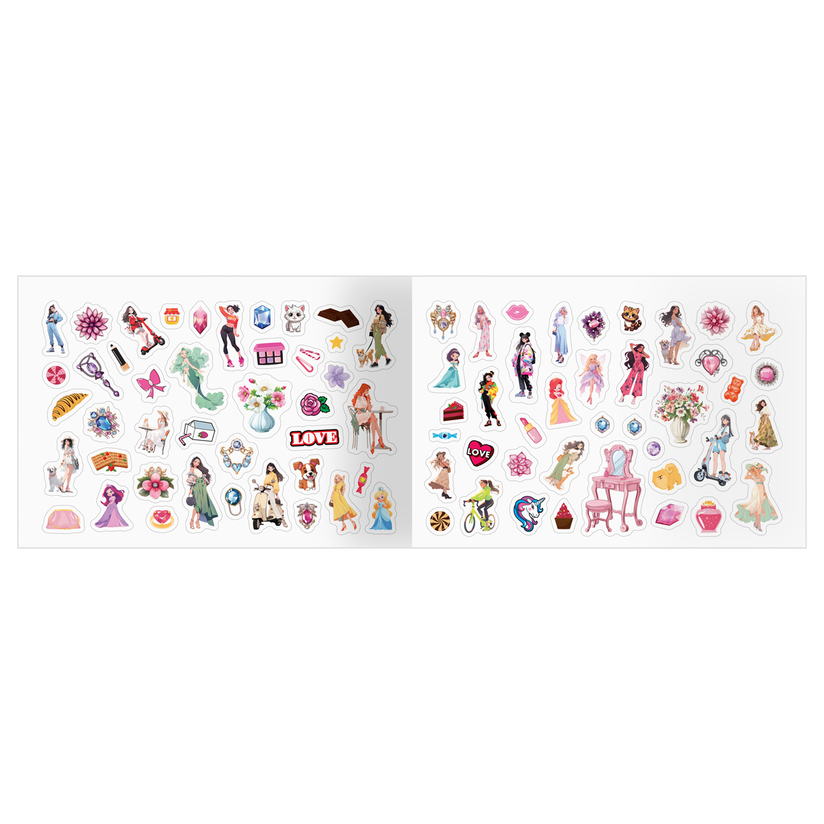 Альбом с наклейками ТРИ СОВЫ "250 наклеек. Для девочек", А5, 250шт., 6стр._1