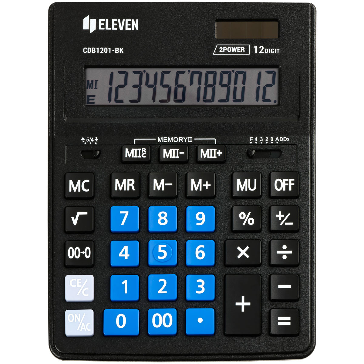 Калькулятор настольный Eleven Business Line CDB1201-BK/BL, 12 разр., двойное питание, черно/синий_1