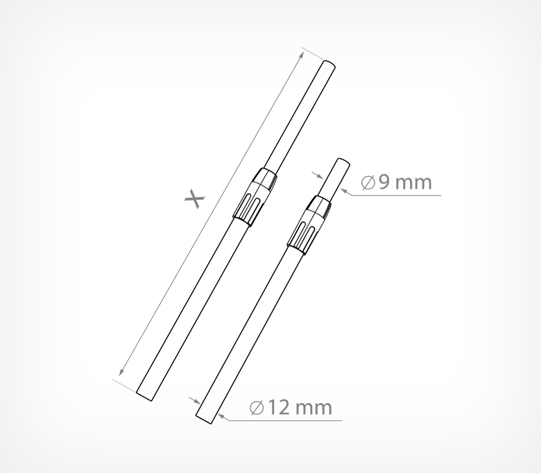 Трубка телескопическая пластиковая 350-550 серая_2