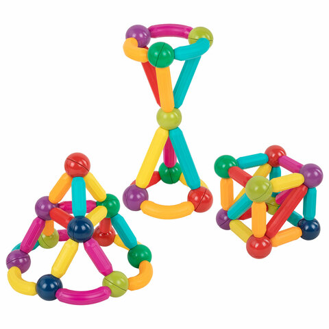 Магнитный конструктор MAGNETIC STICKS, 72 магнитные детали, BRAUBERG KIDS_1