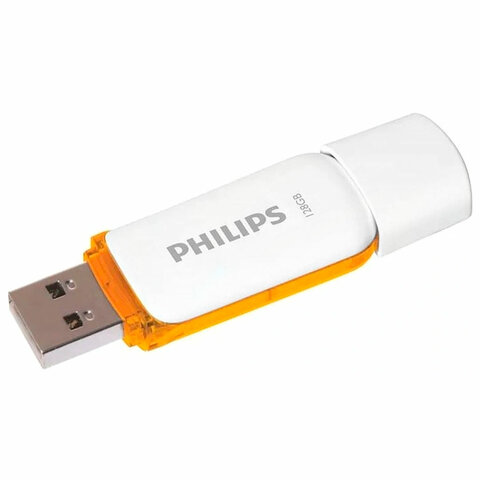 Флеш-диск 128 GB PHILIPS SNOW, разъем USB 2.0, желтый_2
