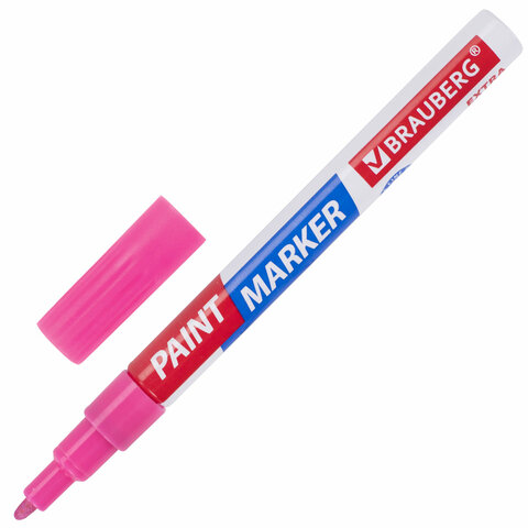 Маркер-краска лаковый EXTRA (paint marker) 2 мм, РОЗОВЫЙ, УСИЛЕННАЯ НИТРО-ОСНОВ_1