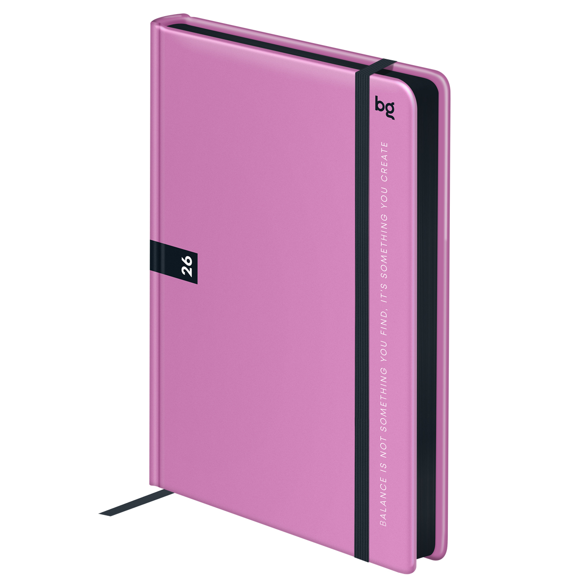 Ежедневник датированный 2026, А5, 7БЦ BG"Monochrome. Mulberry", розовый, soft touch_1