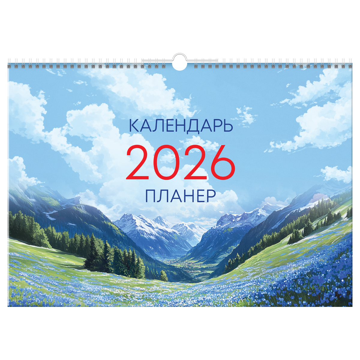 Календарь-планер настенный перекидной на гребне, А3, 12л. BG "Природа", 2026г._1