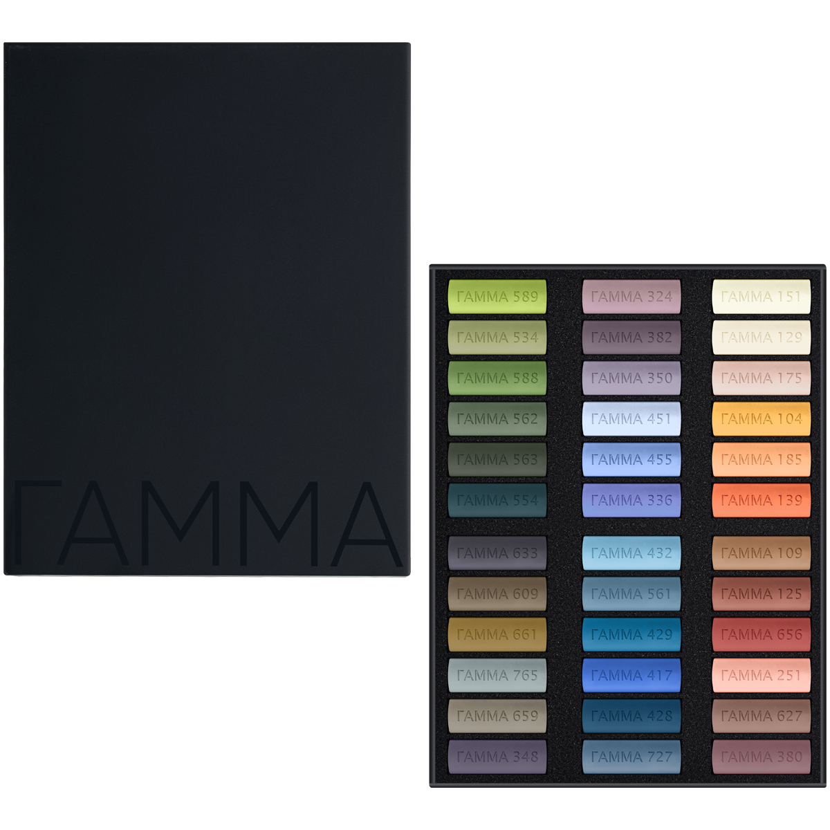 Пастель художественная Гамма, 36 цветов, "Пейзаж", палитра В. Татаринова, картон. упак._1