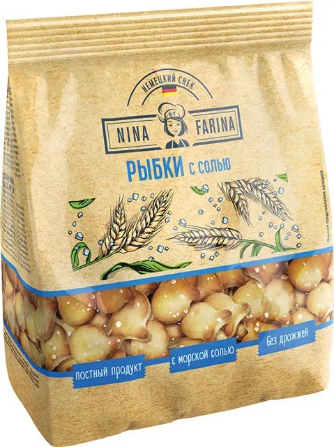 «Nina Farina», крекер «рыбки с солью», 145 г_1