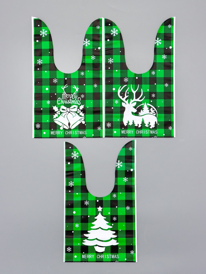 Пакет полиэтиленовый подарочный с ушками "Клетка зелёная", 13 х 23 см   10551213_1