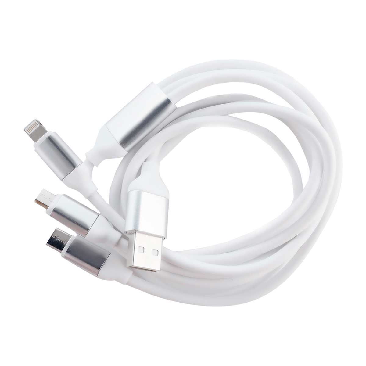 Кабель Smartbuy 3в1 универсальный, Micro-USB/Lightning/Type C, 1,2м, белый_2