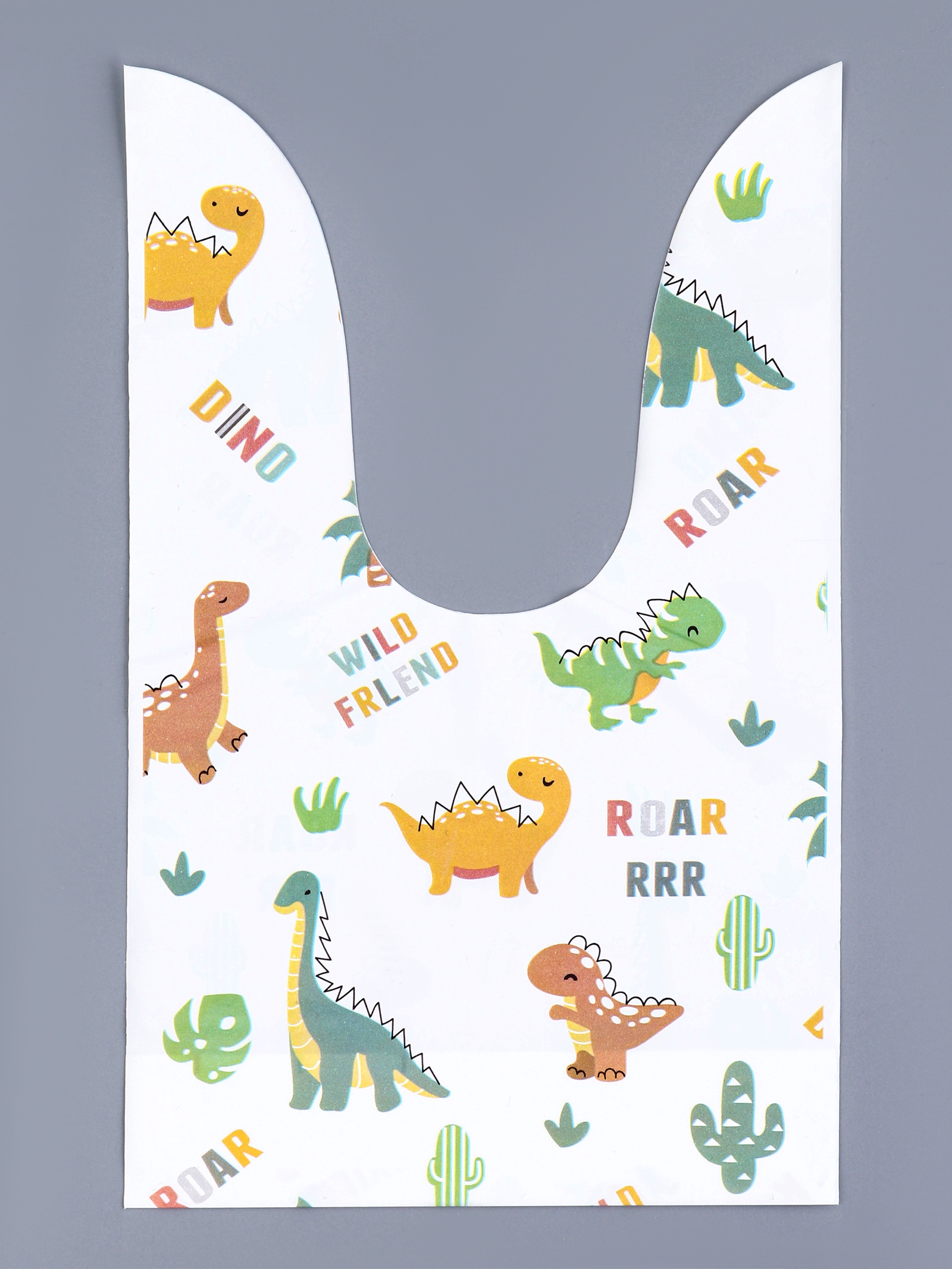 Пакет полиэтиленовый подарочный с ушками «Динозавры», 13×23 см_1