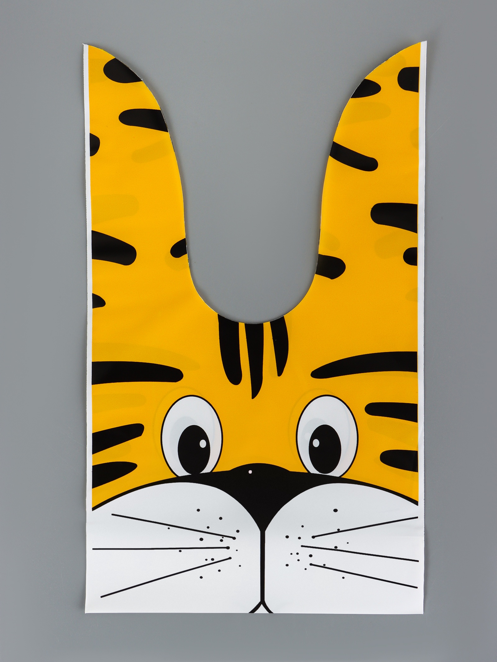 Пакет полиэтиленовый подарочный с ушками «Тигр», 13×23 см_1