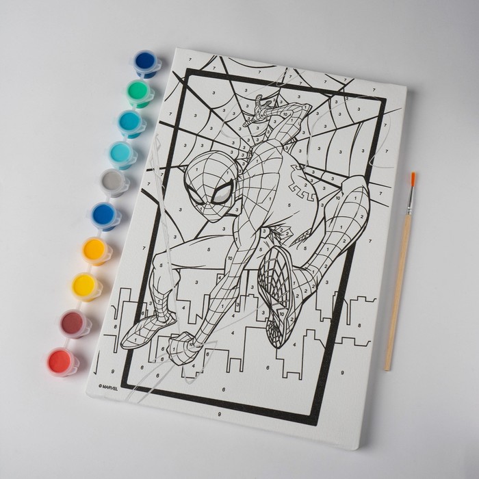 Картина по номерам для детей «Человек-паук», 20×30 см_1