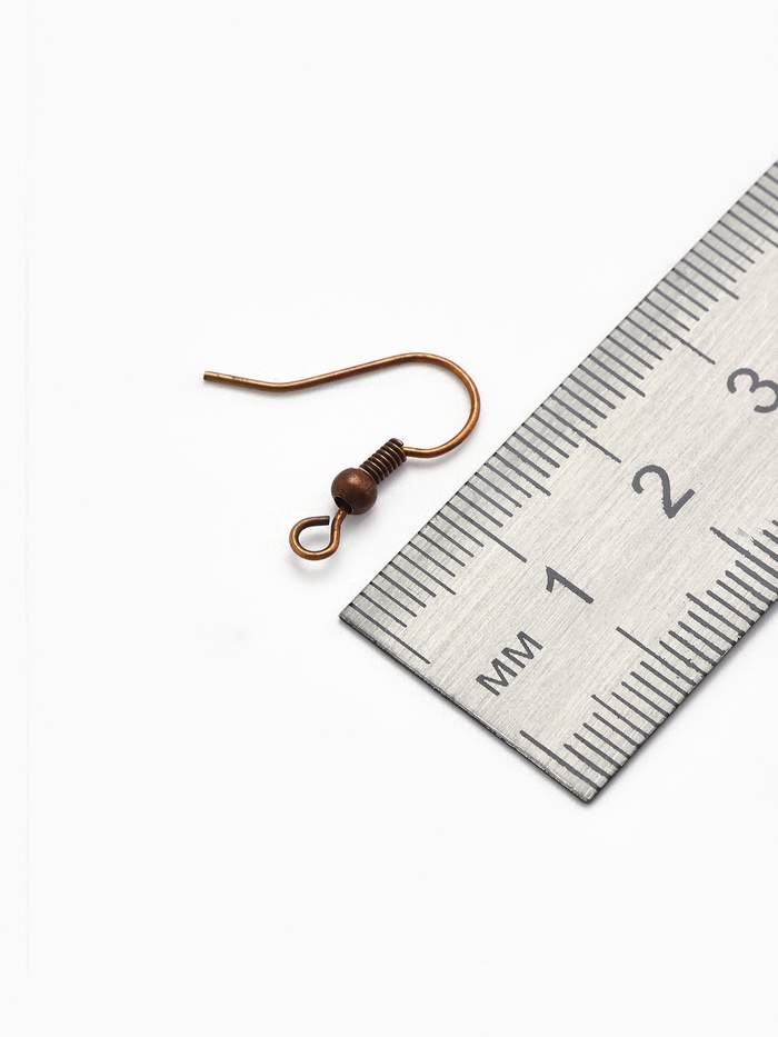 Швензы для сережек-крючки с бусиной (набор 5 пар), цвет бронзы_2