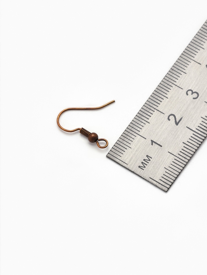 Швензы для сережек-крючки с бусиной (набор 5 пар), цвет бронзы_1