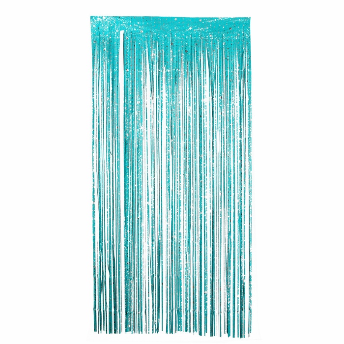 Занавес - дождик для фотозоны со звёздами, р. 200×100 см, голубой_1