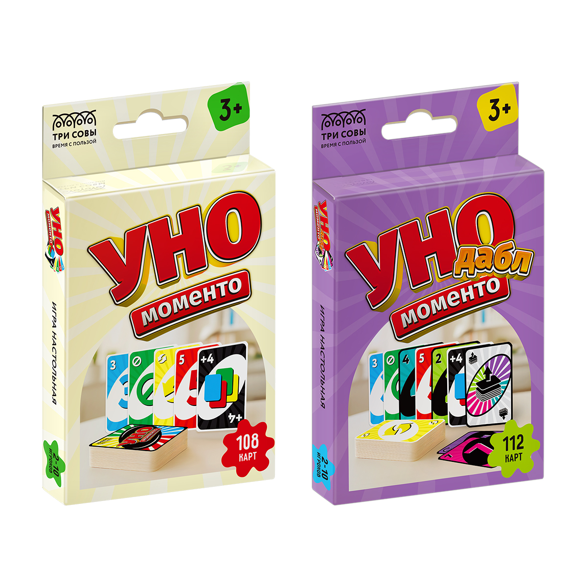 Игра настольная ТРИ СОВЫ "Уно Моменто" 2в1_1