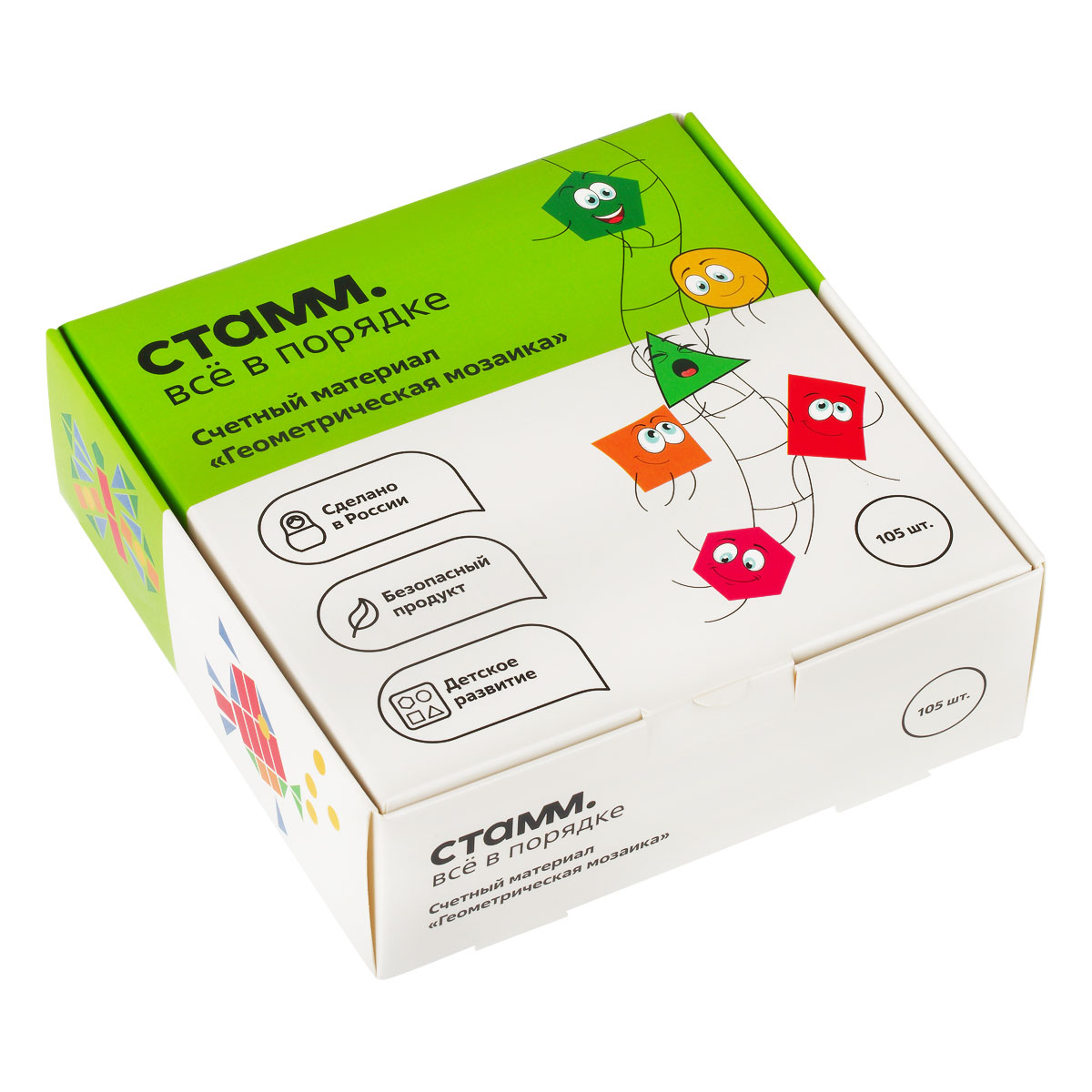 Счетный материал СТАММ "Геометрическая мозаика", 105шт., картонная коробка_2