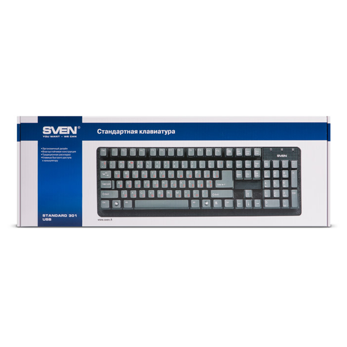 Клавиатура Sven Standard 301, USB, черный_1